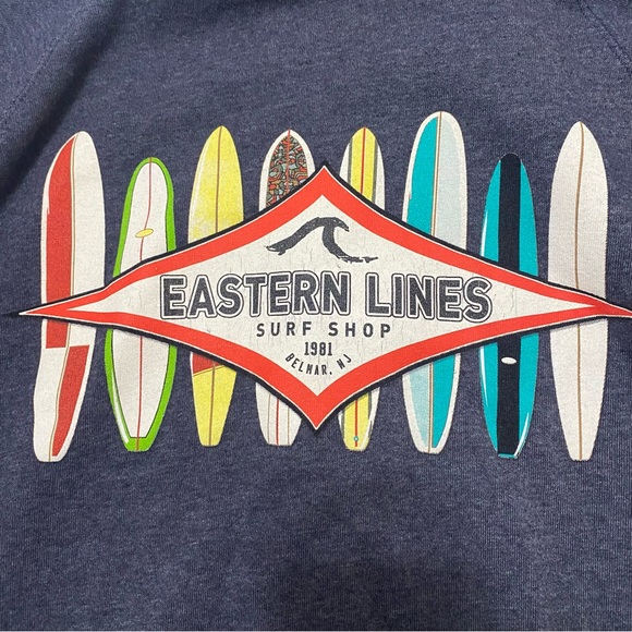 Coastal Classics Full Zip Hoodie Mens M Belmar N.J  Eastern Lines Surf Shop - Picture 6 of 9